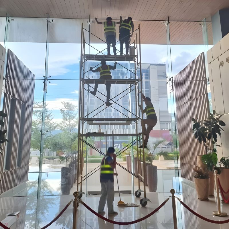 Hygia's sun control film installation team in action